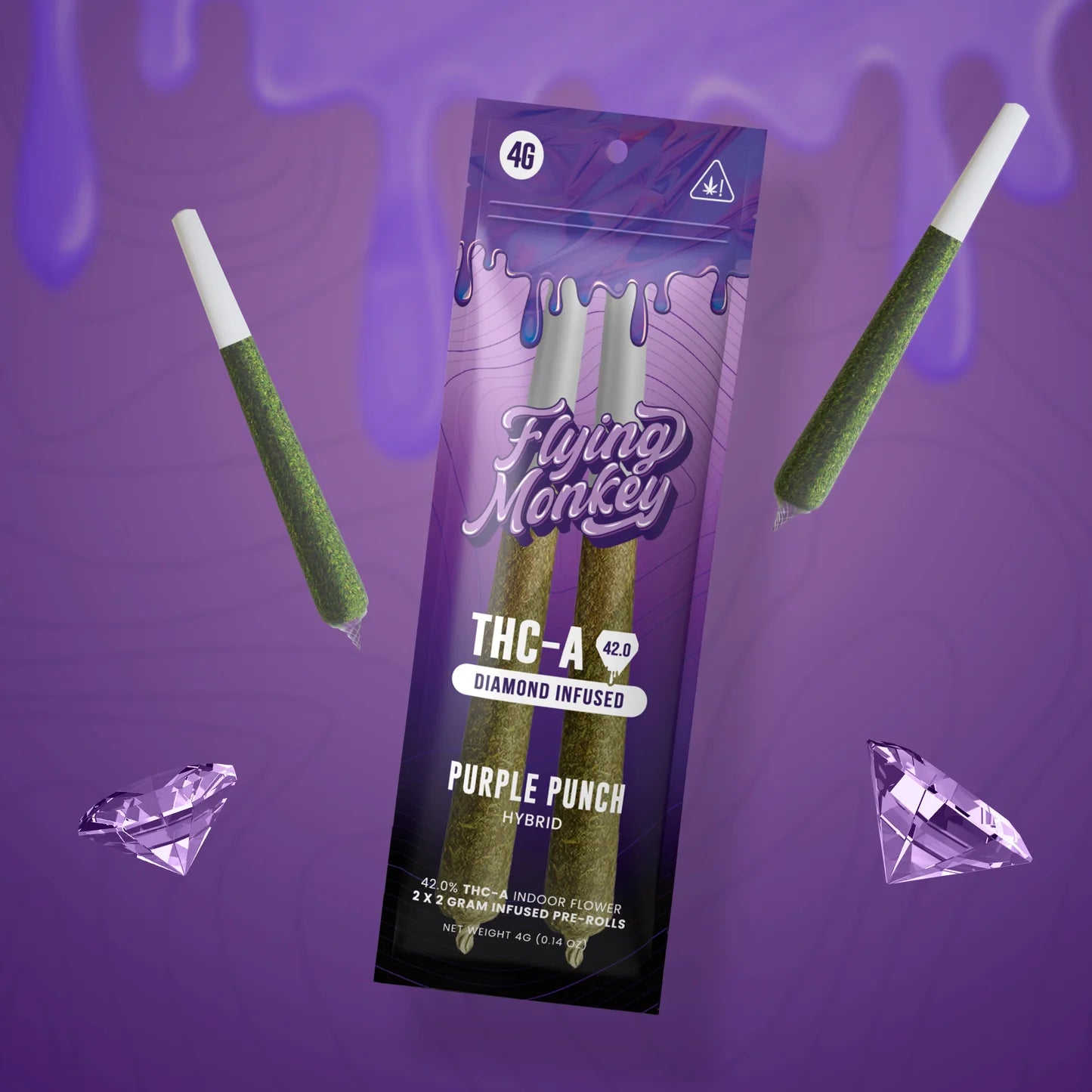 Flying Monkey THC-A Diamond Infused Pre-Roll | 4g