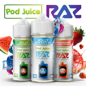 POD JUICE x RAZ SALTS 35MG AND 50MG 30ML