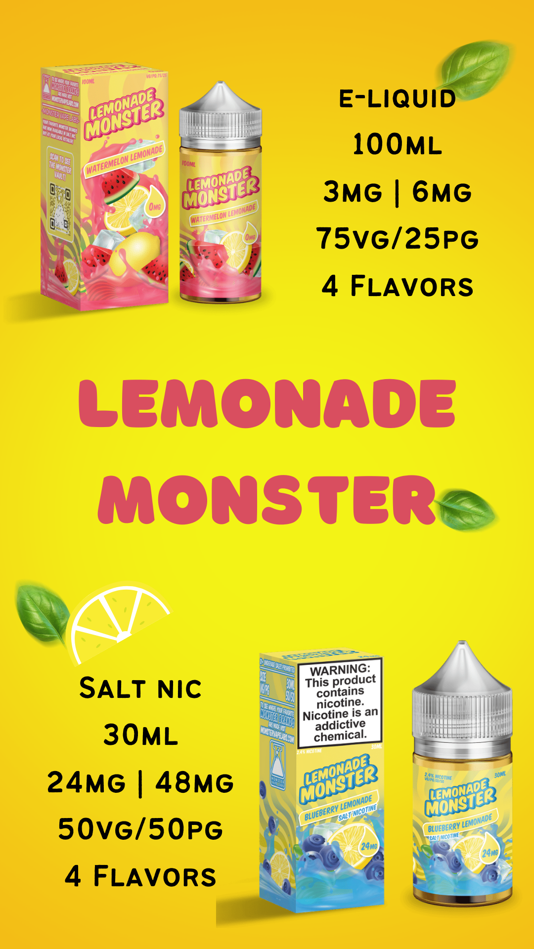 LEMONADE MONSTER 3mg and 6mg